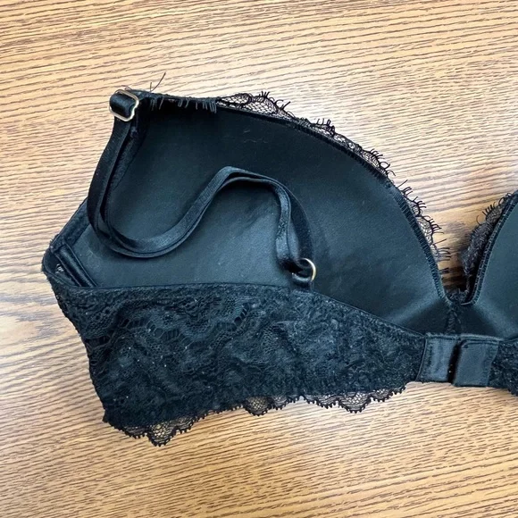 Victoria’s Secret Dream Angels Padded Lined No Wire Black Lace Bra 36B - Picture 5 of 8
